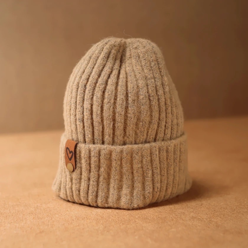 [OF6000] Warme beige muts, 0/3 jaar