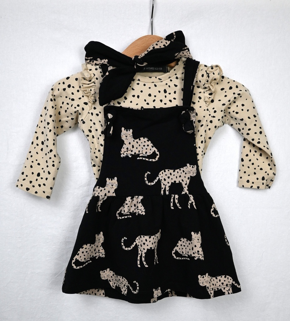 [MVI025] Jurk, longsleeve en haarband, Your Wishes, 2/6 maanden