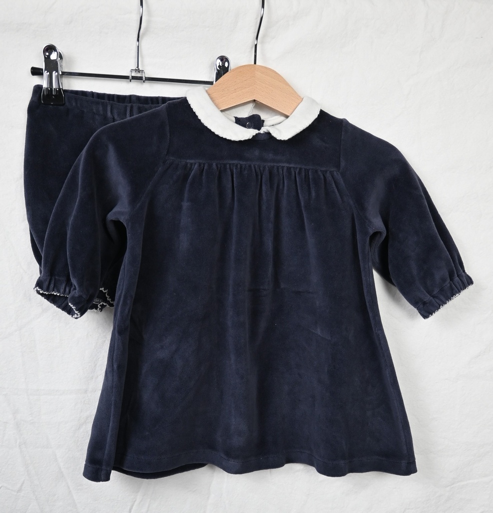 [BLE082] Kleedje en pamperbroekje, Petit Bateau, 6 maanden