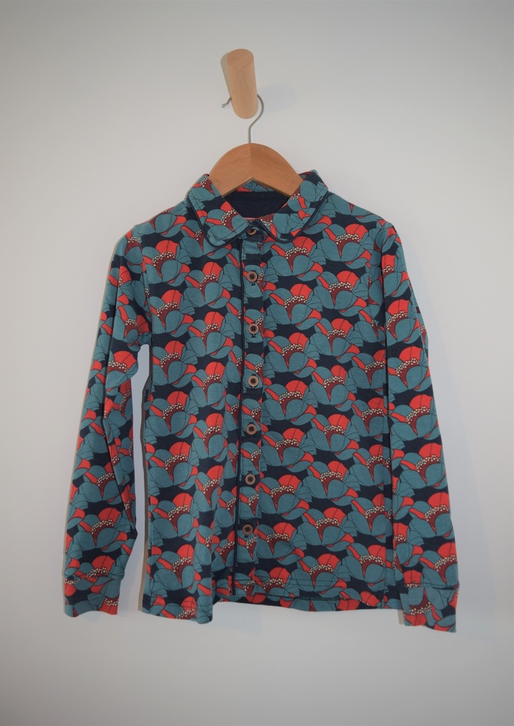 [TCA029] T-shirt, lange mouwen en knoopjes, 4 Funky Flavours, 7/8 jaar