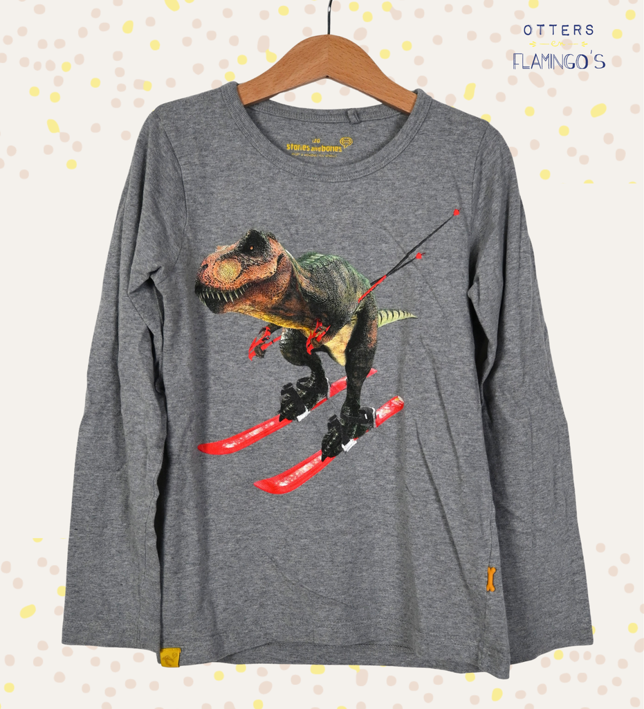 [IBU209] Longsleeve T-shirt, Stones and Bones, 8 jaar
